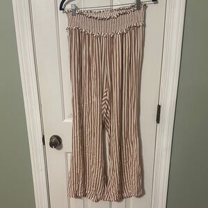 Raisins Brown and White Striped Flare Pants